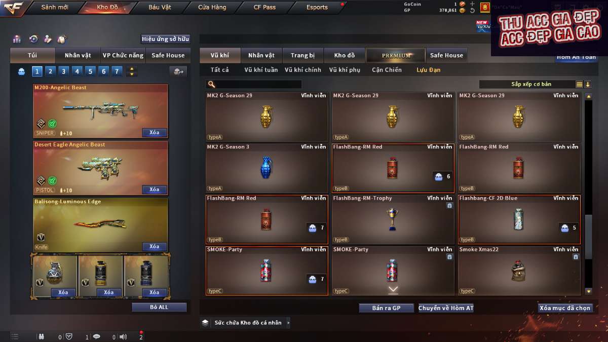 shop acc cf uy tin gia re